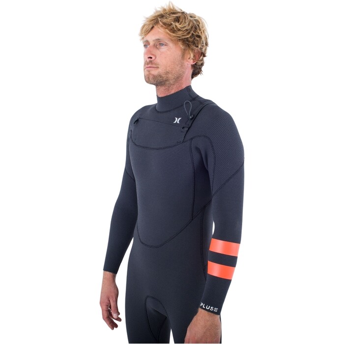 2024 Hurley Mens Plus 5/3mm Chest Zip Wetsuit MFS0012504 - Black / Graphite